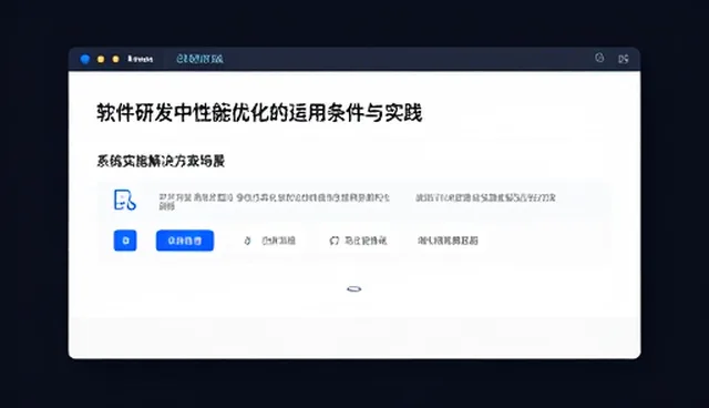 软件研发中性能优化的适用条件与实践